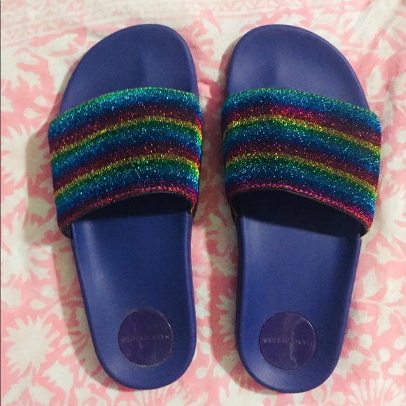 Marc Jacobs Shoes - Marc Jacobs Rainbow Glitter Slides 37 / 7
